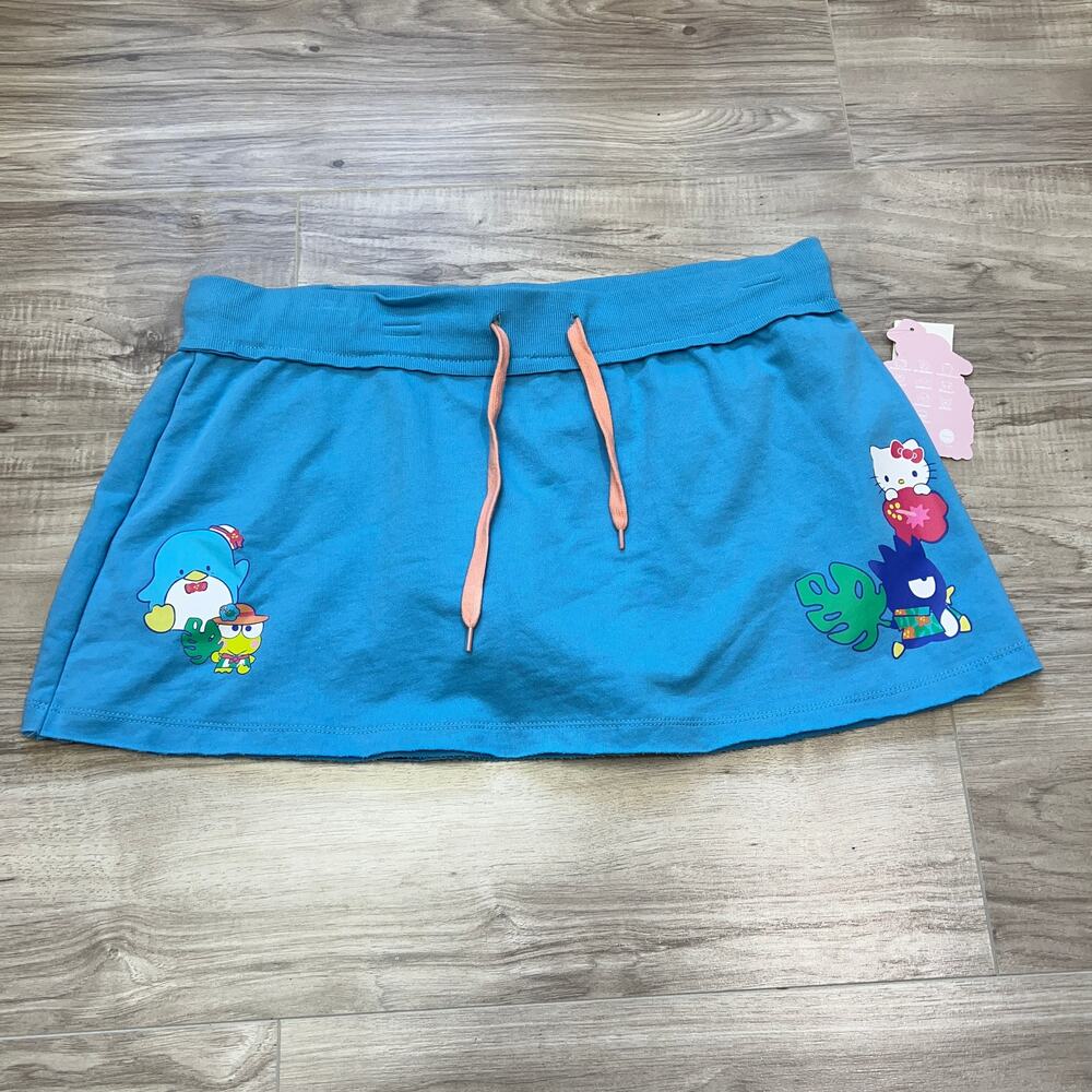 Hello Kitty&Friends SummerVacation French Terry Women HighRise Skort-Juniors 2XL